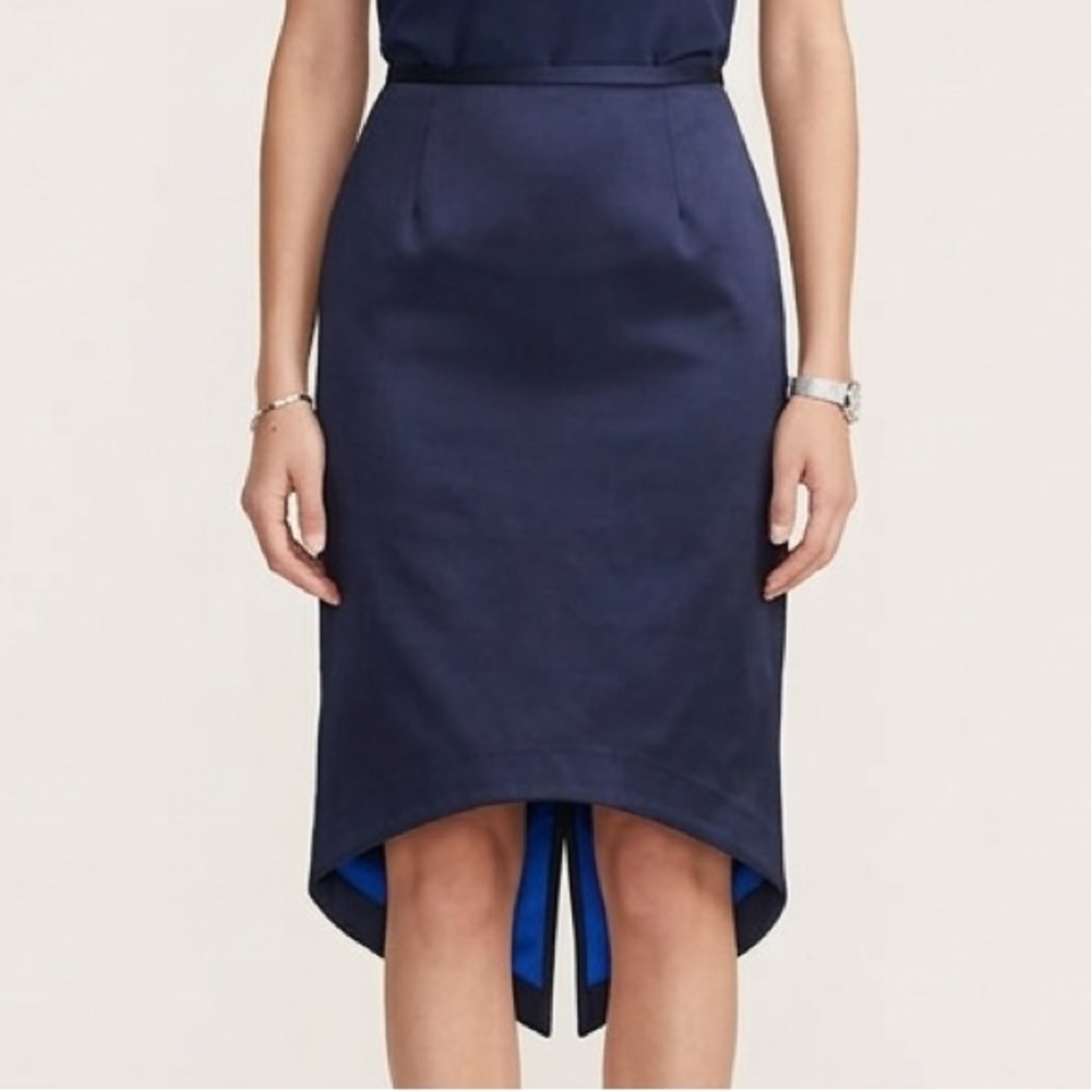Vintage Blue Iridescent Fishtail Taffeta Midi Pencil Skirt - 6/8 🇳🇿